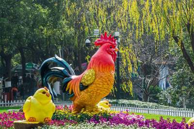 公鸡造型玻璃钢雕塑