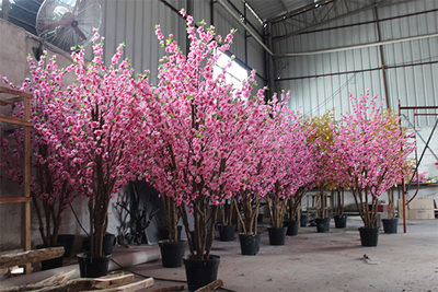 仿真桃花树盆景