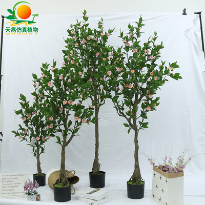 仿真茶花树，仿真茶花树盆景
