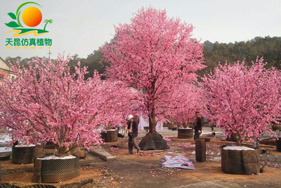 仿真桃花枝造景