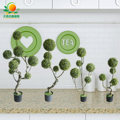 仿真瓜子叶草球盆栽，仿真瓜子叶草球