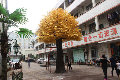 金色仿真榕树，玻璃钢仿真榕树